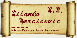Milanko Marčićević vizit kartica